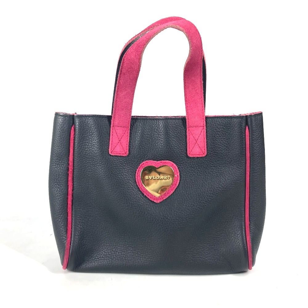 ハンドバッグ ハート ロゴ バイカラー トートバッグ レザー ブラック 8,250円