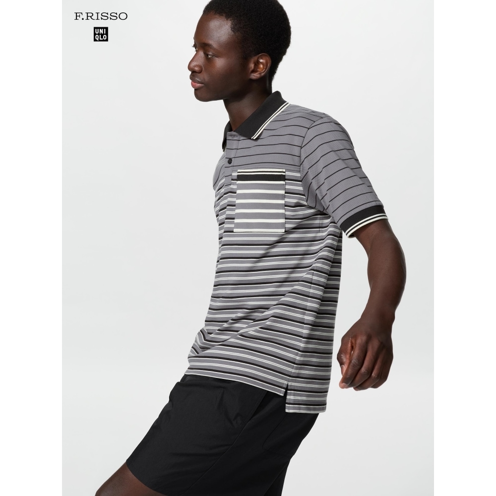 UNIQLO ドライピケスリムフィットストライプポロシャツ