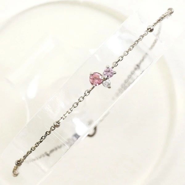 4℃ K18WG ブレスレット ピンクトルマリン ピンクサファイア ダイヤ ジュエリー 中古