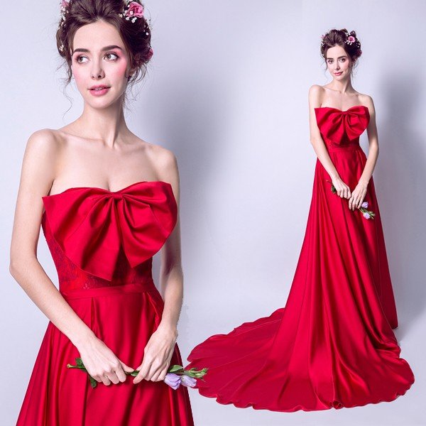 パーティードレス 演奏会 結婚式 カラードレス ロング 安い イブニングドレス 二次会 花嫁 フォーマルドレス 赤 バックレス コンサート 大きいサイズ