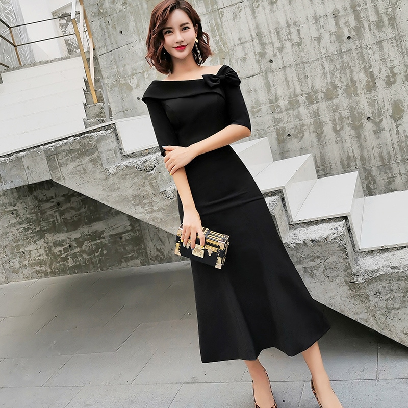 マーメイド ドレス 3色 フォーマル パーティー 上品 無地 ミディアム ロング 半袖 ホームパーティーアイテム ミモレ丈 アシンメトリー 謝恩会 結婚式二次会 レディース かわいい 大人可愛い