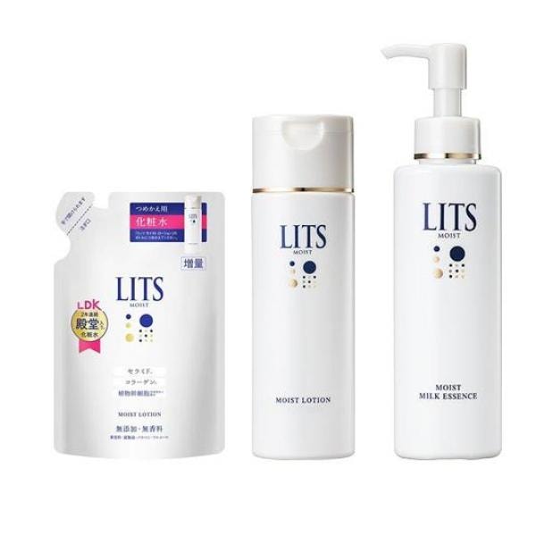 ＬＩＴＳ（リッツ） モイストローション とろみ化粧水 無香料 詰め替え用 165mL &とろみ化粧水 無香料 本体ボトル 190mL＆ミルク美容液 100mL