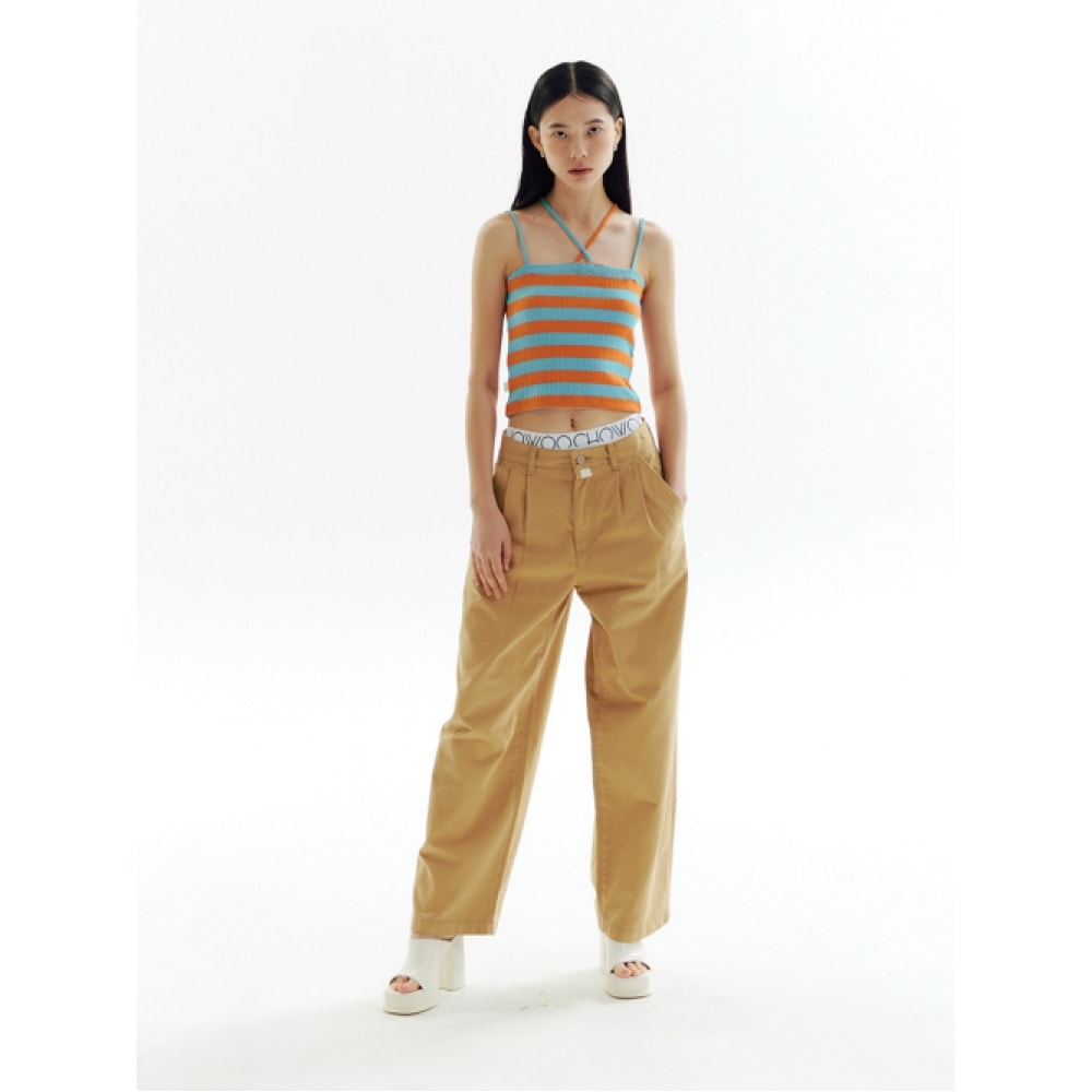 チョウウオートミール 4タックディテールパンツ_CW1A_B15WOT