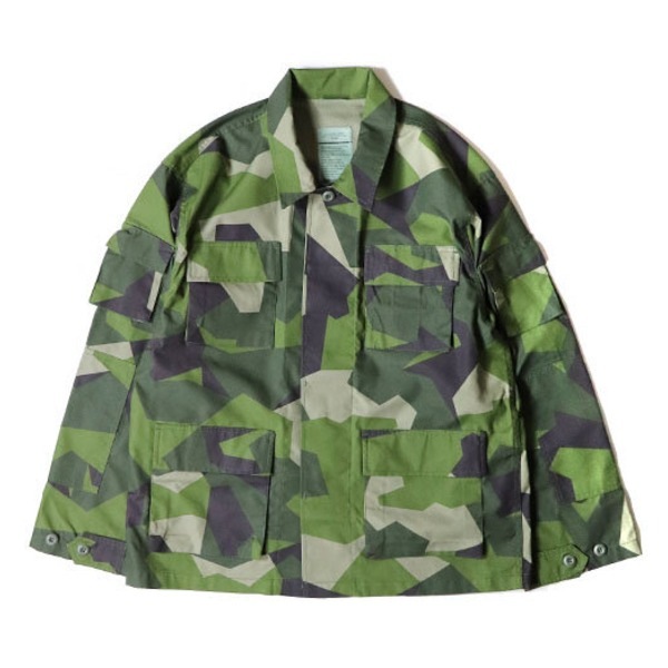 スウェーデン軍 BDU Battle Dress Uniform M90 グリーンカモ ジャケット 復刻 S 綿混 ミリタリーウェア ミリタリージャケット