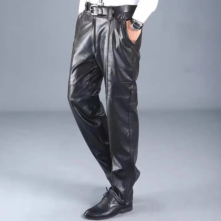 牛革 メンズ革パン 春秋冬 レザーパンツ バイクパンツ ロングパンツ スリム スキニー モーターパンツ ライダース牛革 メンズ革パン 春秋冬 レザーパンツ