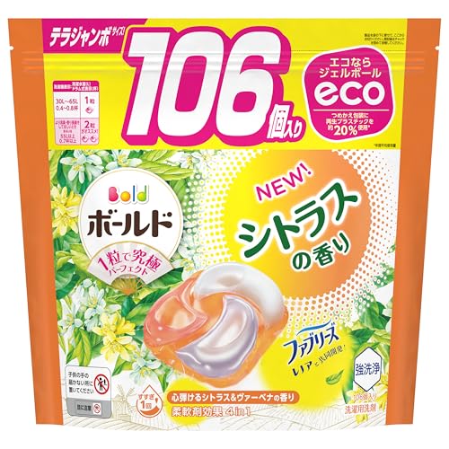 ボールド 洗濯洗剤 ジェルボール 4in1 シトラス＆ヴァーベナ 詰め替え 106個 [大容量] 4,637円