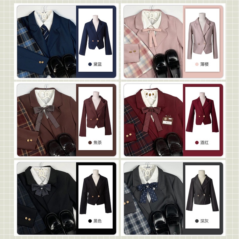 1 ボタンスーツ jk 制服正統派スリム小さなブレザー女の子春と秋のスーツ