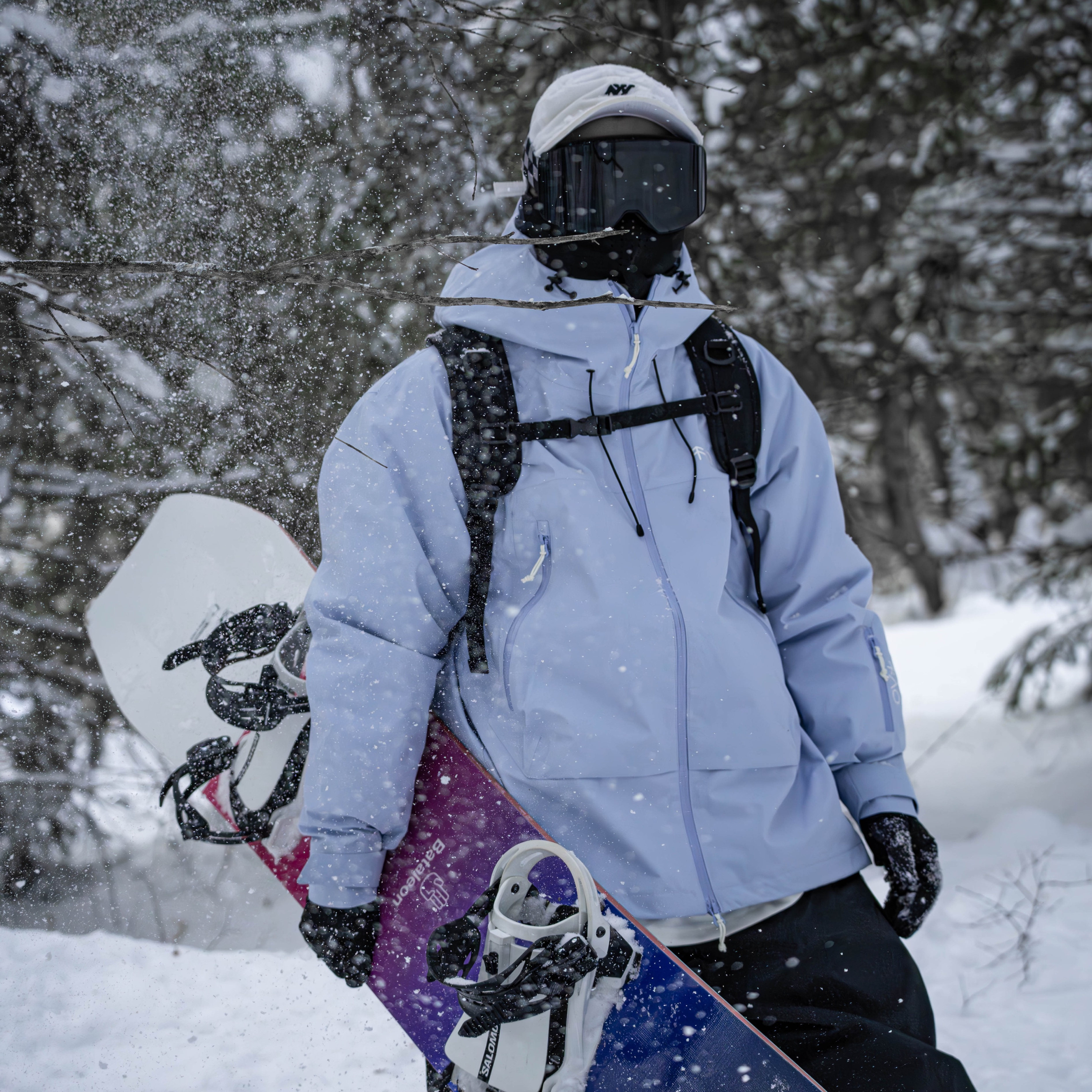 限定数量限定SALE!スノーボードウェア 20ジャケット 耐水圧20000mm メンズ レディース パーカー 薄青 3L 裏起毛 防風 防寒 撥水 風 スノボウェア スノーウェア スキーウェア