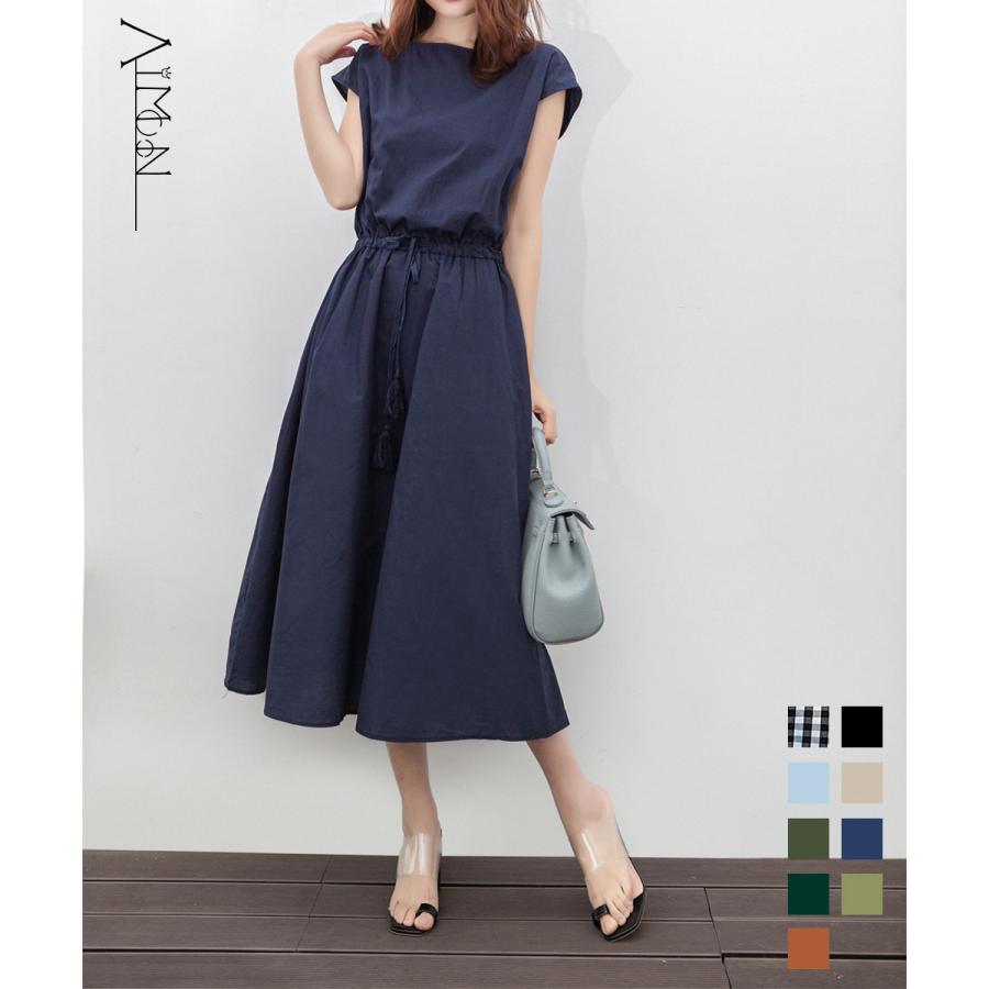 人気の新作先行発売フレンチスリーブ リネンワンピース【短納期】 4,515円