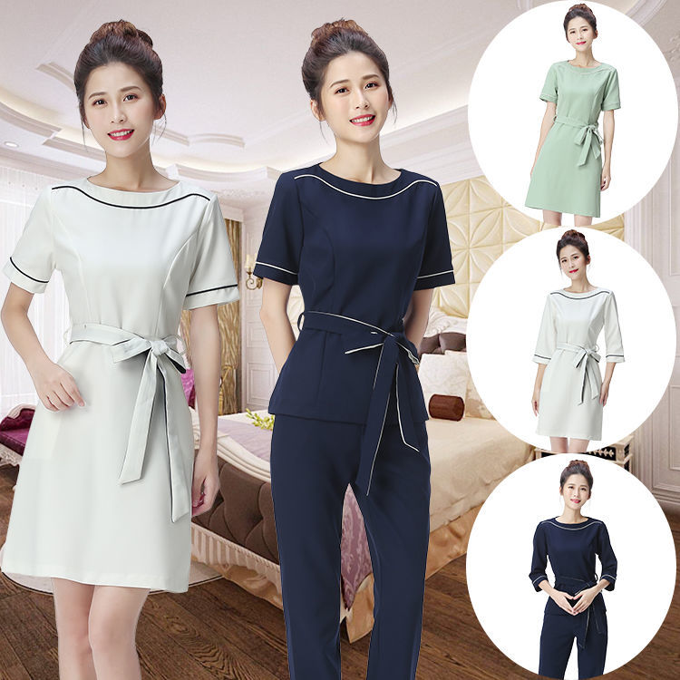 2025ユニフォーム エステ サロン通勤 レディース 女性 制服おしゃれ 半袖 七分袖 ジャケット 上下セッ-07