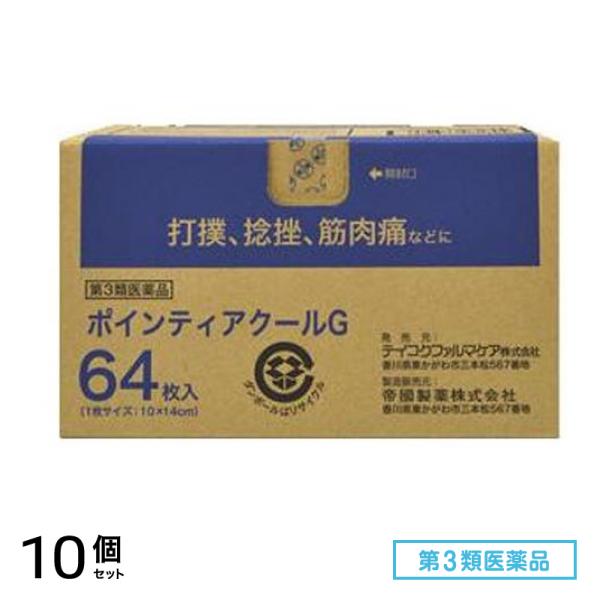 第３類医薬品 ポインティアクールG 10×14cm 64枚入 10個セット