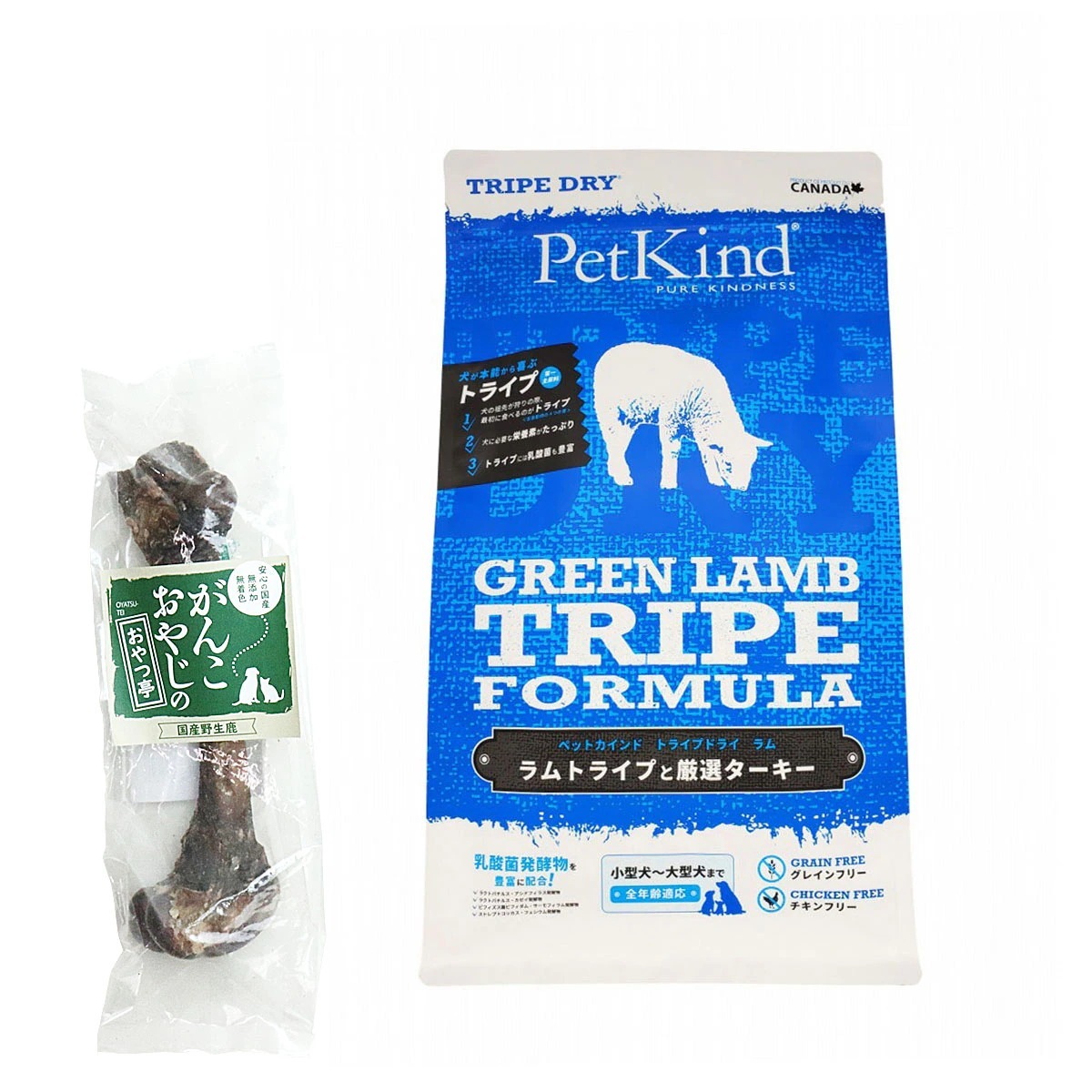 トライプドライ グリーンラムトライプフォーミュラ 2.72kg【国産鹿レッグボーン 1本Mサイズ付き】 ドッグフード