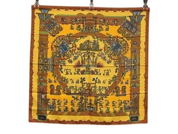 スカーフ カレ90 シルク100% - ASTRES es SOLEILS 天体と太陽 マルチカラー 大判 ストール マフラー ブランド 高級 アクセサリー 大人可愛い【本物保証】