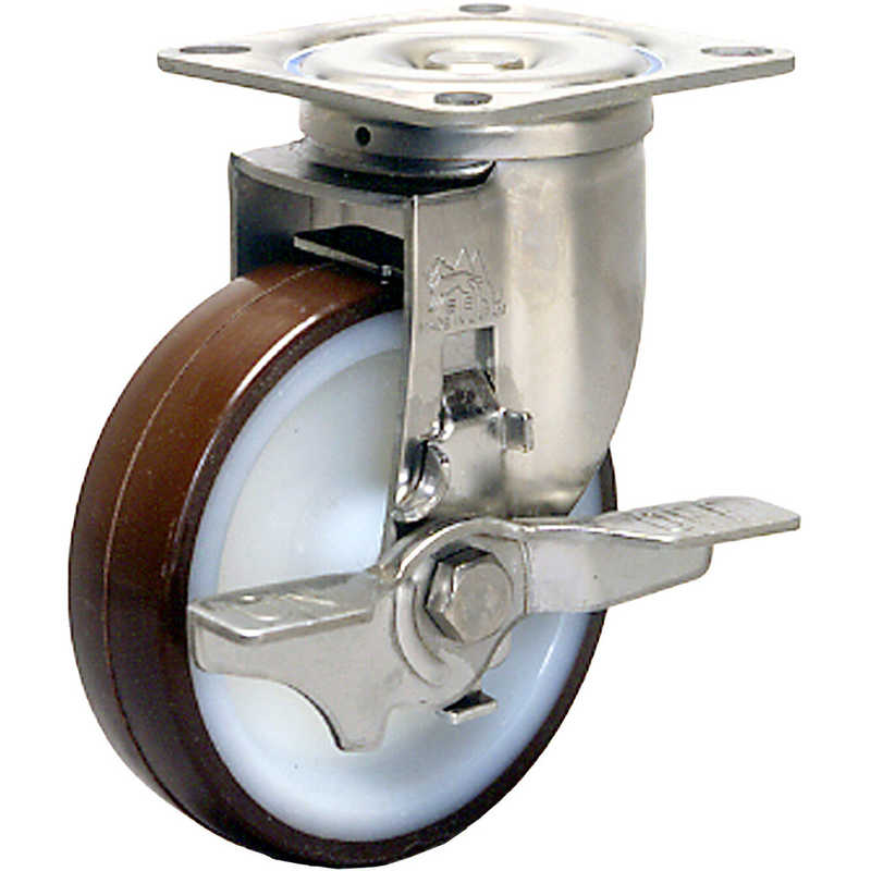 シシクアドクライス　ステンレスキャスター 自在ウレタンブレーキ付　SUNJB100POTH