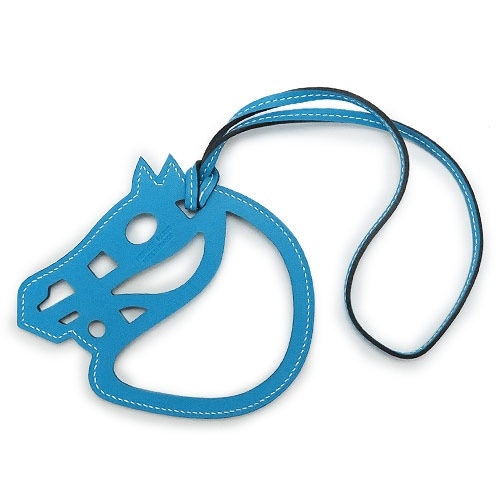 エルメス バッグチャーム PADDOK CHEVAL BAG CHARM BL/HE91-PADCHE-BL HERMES バッグアクセサリー パドック シュバル レザー ブルーILB