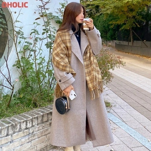 [メガ割りSALE]2WAYウール混ロングコート・B012361