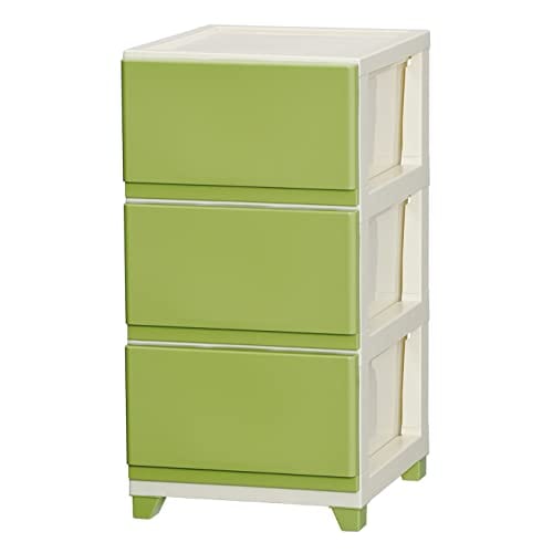色:グリーン サイズ:3段 JEJアステージ 収納ケース デコニー チェスト 3段 グリーン 簡単組