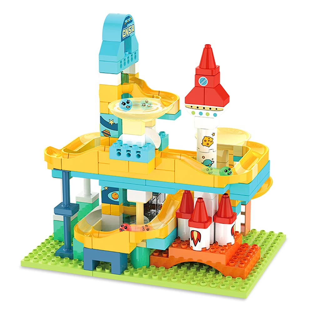 CaDA 動くブロックキット スロープトイ USB充電式 145ピース 最長辺40cm パステルカラー