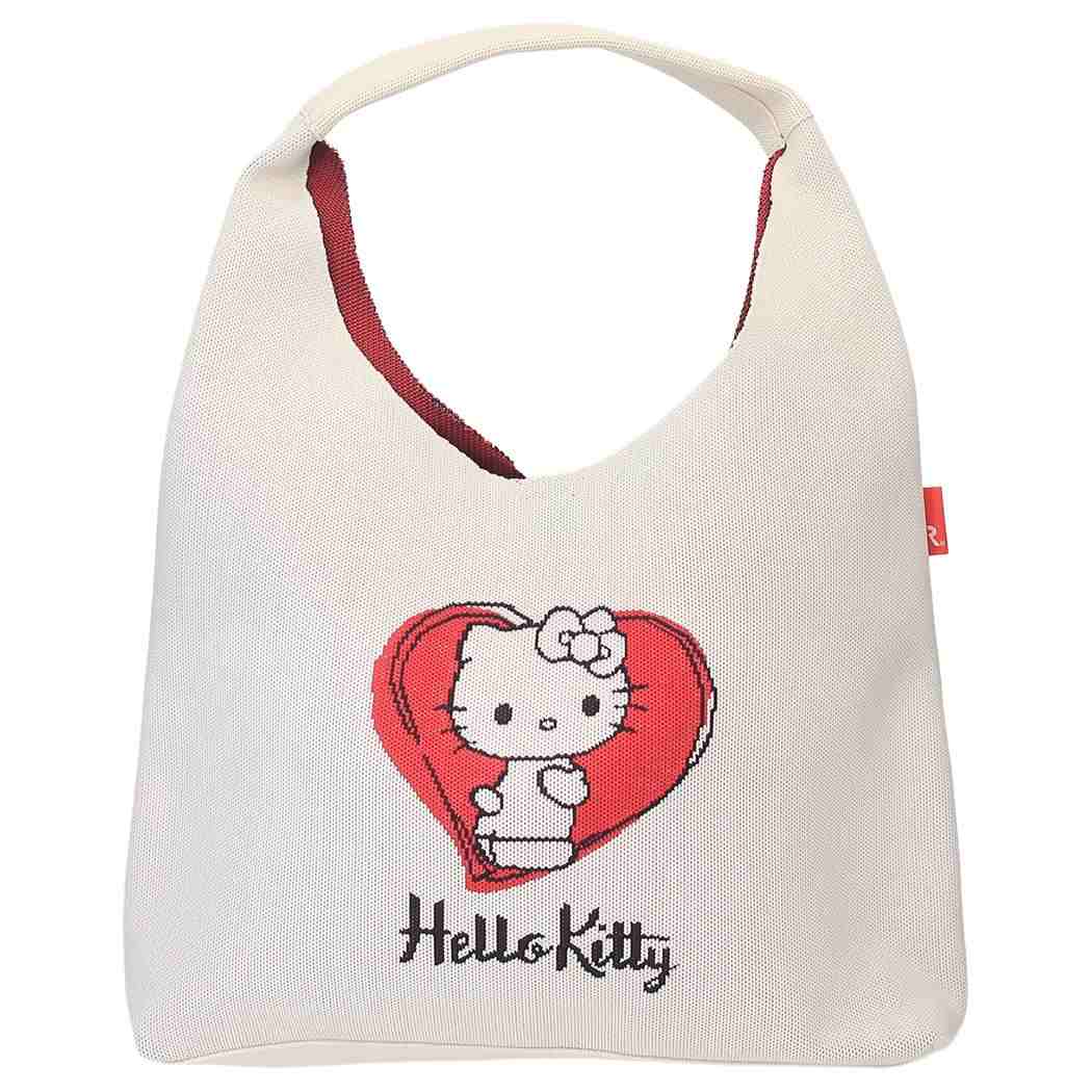 ハローキティ IP.ラウンド.ニット. ニット調編みワンハンドルショルダー Ivory