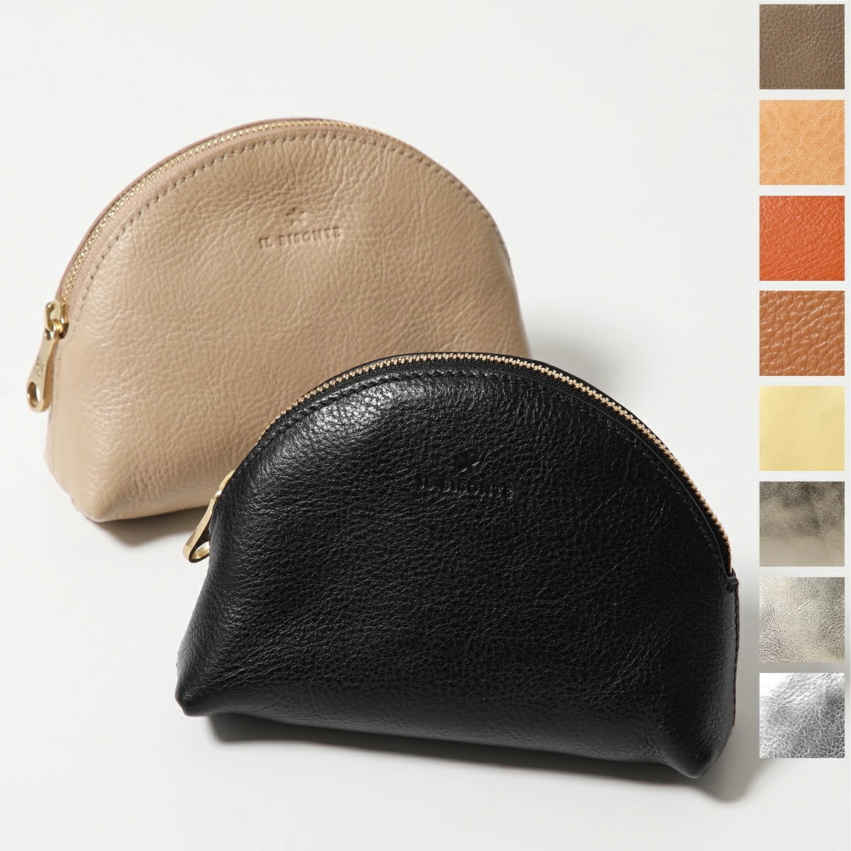 IL BISONTE イルビゾンテ ポーチ SCA099 PV0001 PV0012 レディース レザー 小物入れ ミニポーチ アイコンロゴ カラー10色