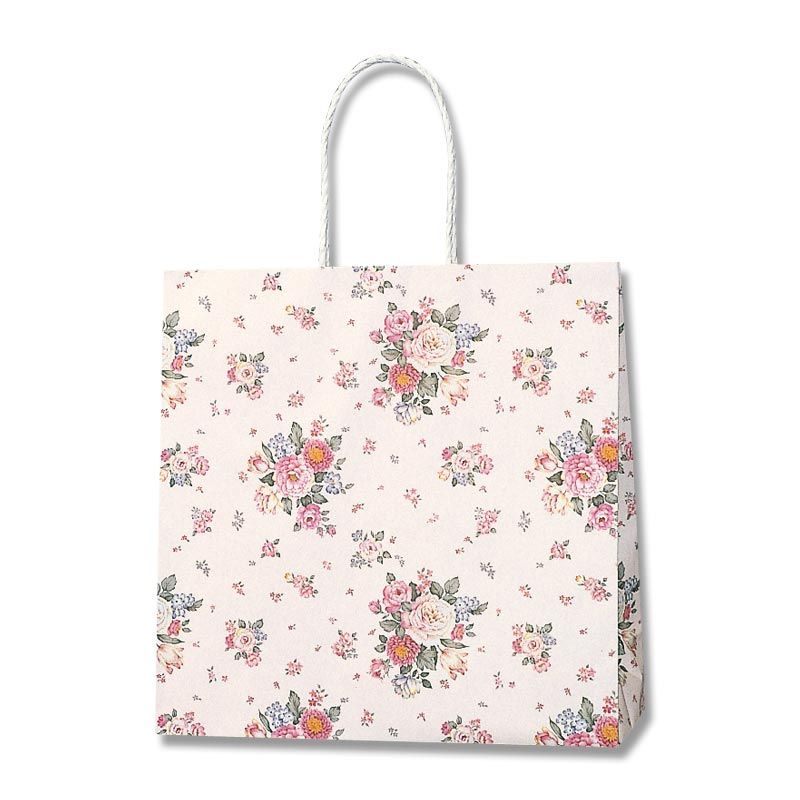 （まとめ買い）シモジマ HEIKO 手提げ紙袋 Pスムースバッグ 3才 ローズブーケ 25枚 幅320xマチ115x高320mm 003154107 [x3セット]