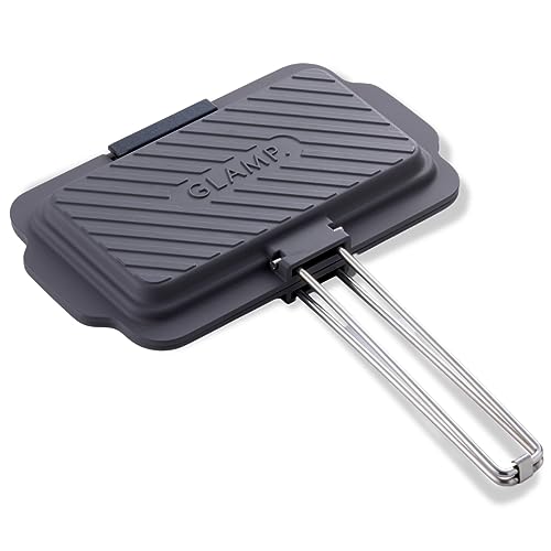 色：マットグレイ 【富山北陸アルミ*GLAMP.】ホットサンドメーカー 取手外せる コンパクト レシ