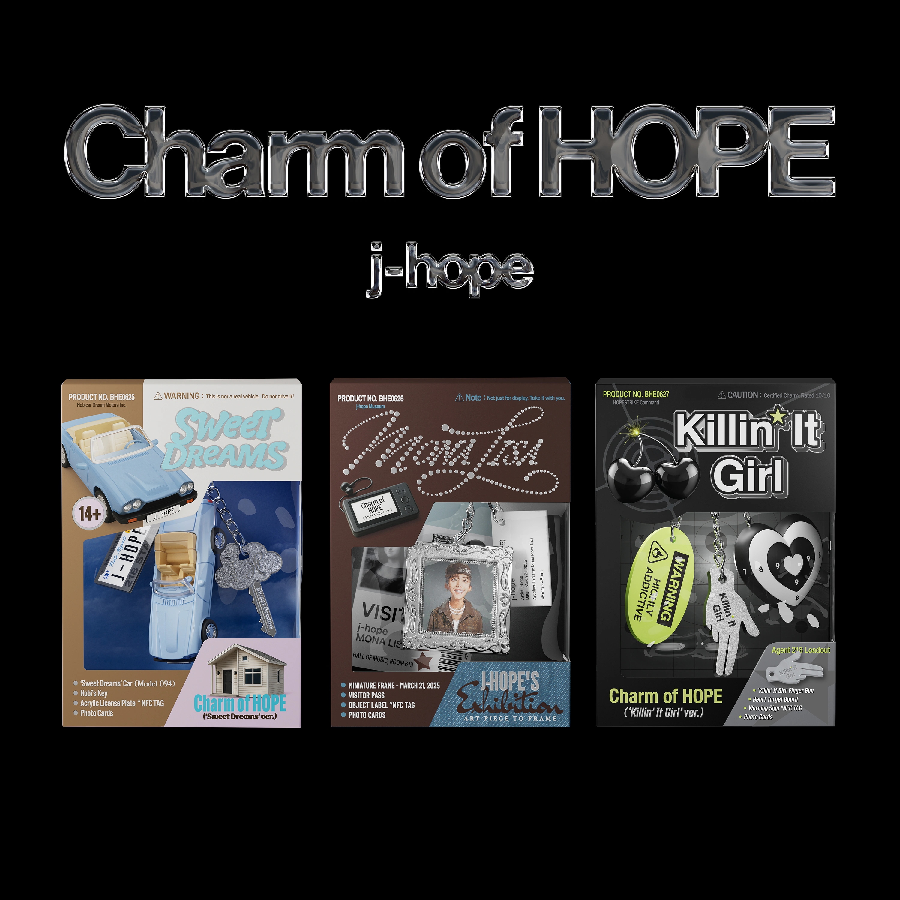 J-HOPE Charm of HOPE チャームセット トレカ付 Qoo10] BIGHIT Entertainment 【online特典 / 3種セット】 B : KPOP