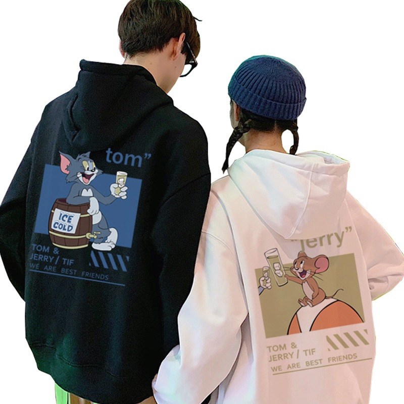 秋冬新作安いカップルパーカー可愛い全2色トレーナーtomjerry萌えボアコート裏起毛アウター