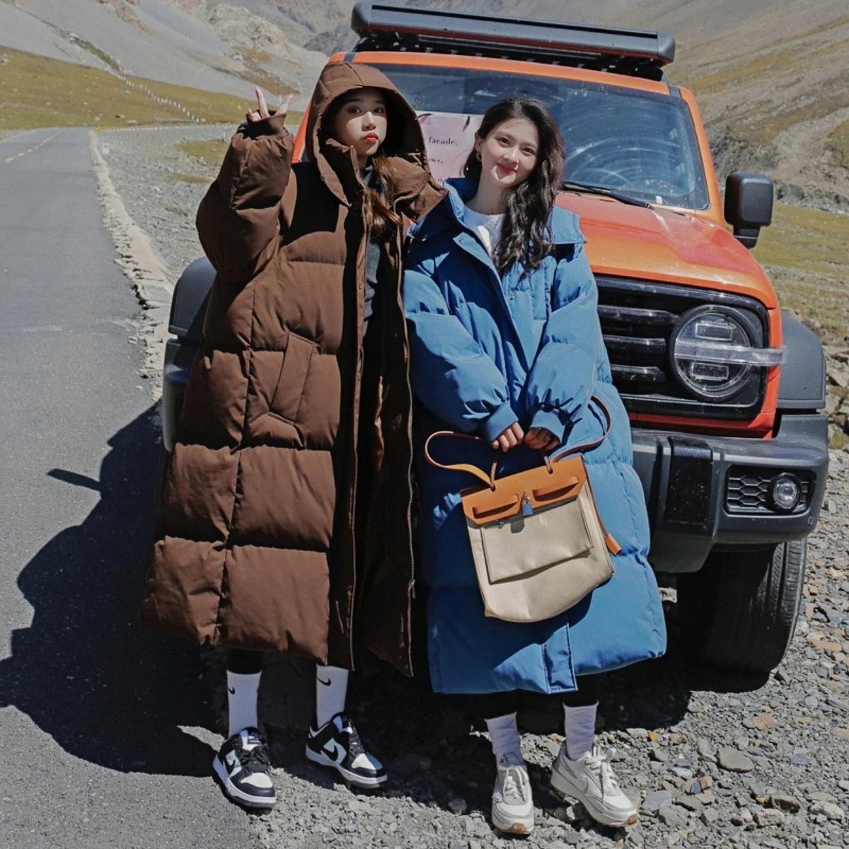 ロングダウンコート 大きいサイズ ダウンジャケット 6色 フード付き スタンド襟 韓国ファッション ロングコート レディース コットン アウター メガ割30%までに制限