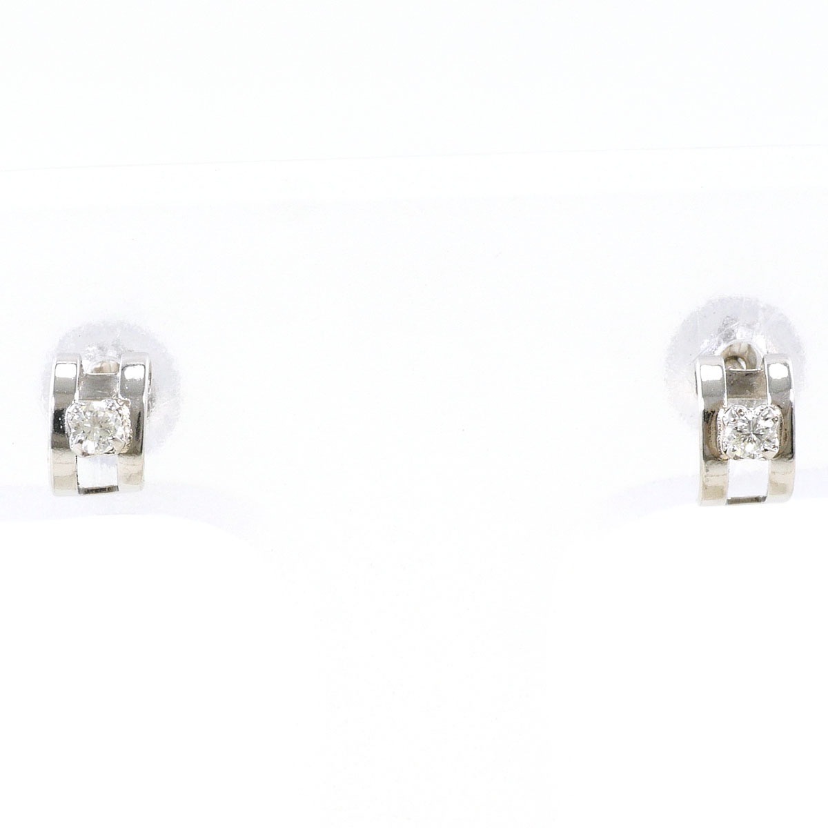 PT850 プラチナ ピアス ダイヤモンド（ct刻印なし） 総重量約0.4g ジュエリー 中古
