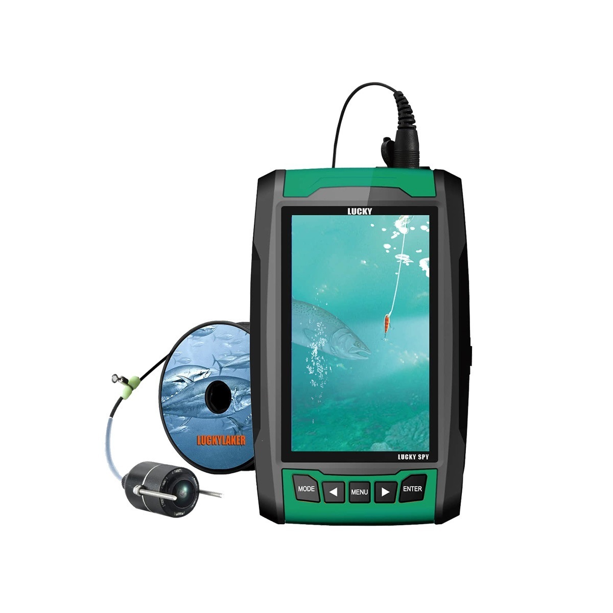 LUCKYLAKER 水中カメラ 魚群探知機 ポータブル 魚探 赤外線led付 夜釣り対応 投げ釣り ワカサギ バス釣り ぎょたん探知機 魚探知機 水中釣りカメラ 日本語 正規品 3ヶ月保証