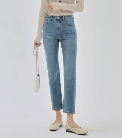 ボトムス パンツ デニム ズボン クロップドパンツ デニムパンツ 9分丈 アンクル丈 スリム タイト 細身 ポケット ハイウエスト デニム ブルーデニム きれいめ シンプル カジュアル 上品 6,864円