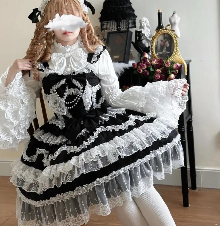 【新作登場 最安値!】154ロリータ ゴスロリ コスプレ メイド服 コスチューム 文化祭 学園祭 衣装 仮装 ハロウィン おすすめ 可愛い 長袖 ドレス　日常　写真　舞台　花嫁　洋服　新販　ハ