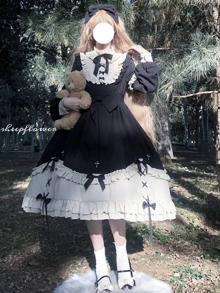 沸騰新柄追加 ロリータ ワンピースチャンドレスメイドエレガントゴスコミックショーハロウィンロリータドレス冬 ワンピース