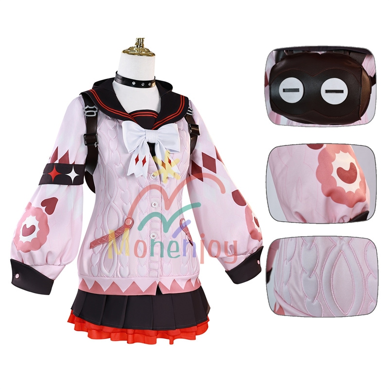 Monenjoy　ゼンレスゾーンゼロ 浮波柚葉 コスプレ衣装　 Ukinami Yuzuha 怪啖屋 髪飾り付　鞄付　JK服　ミニスカート　かわいい　地雷系