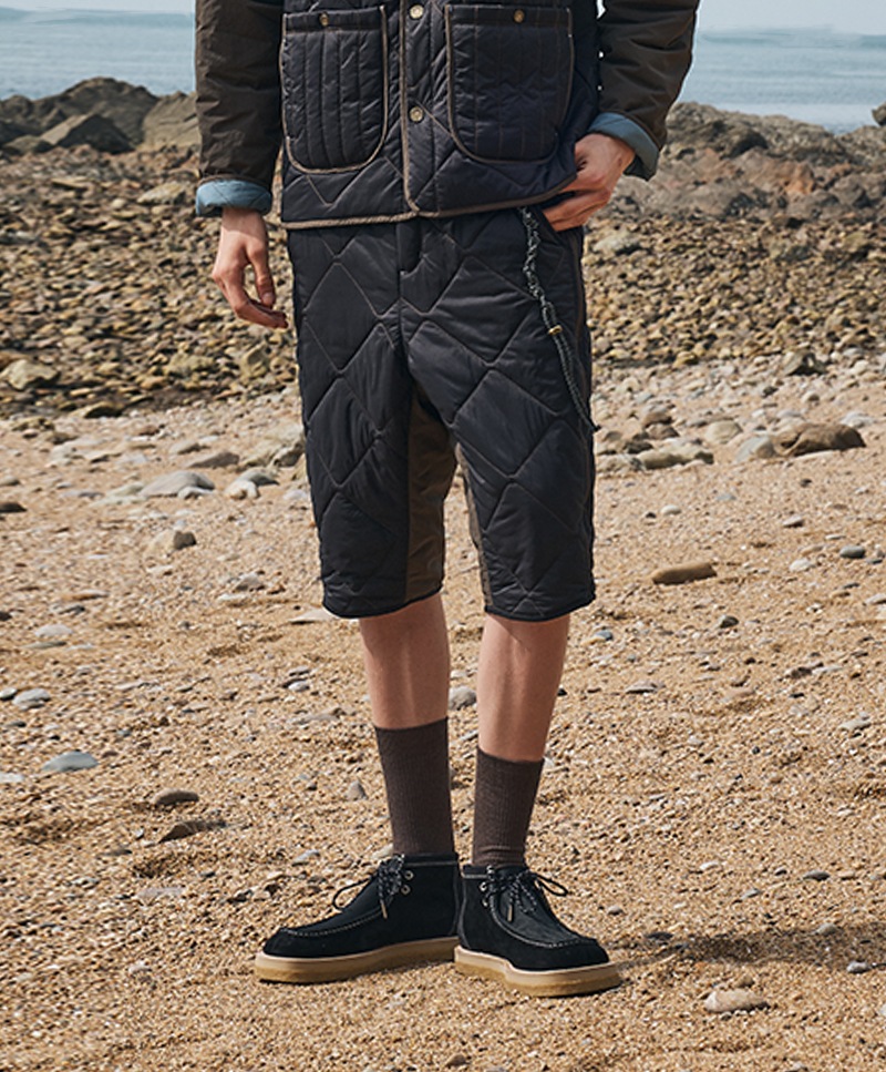 AERO FULL ZIP PADDING SHORT_MEN [BLACK]