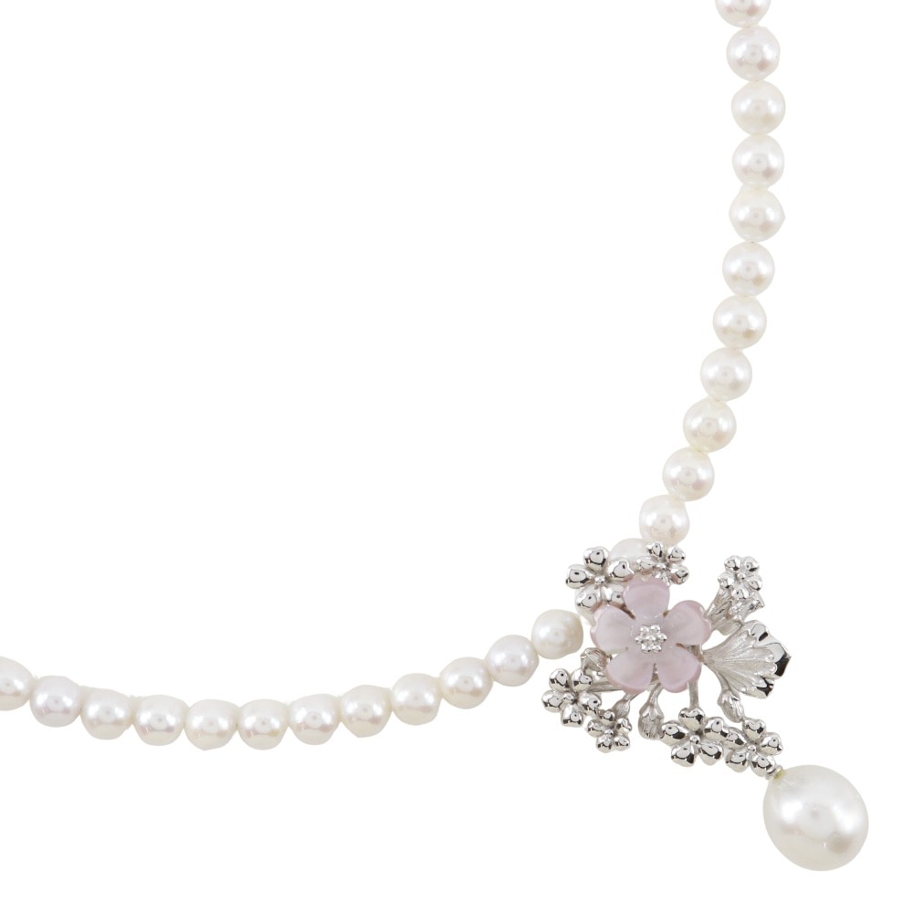 真珠 2WAYブローチ フラワー ネックレス 6.5～6.9ｍｍ パール シルバー 約42.1g レディース 中古品 Aランク