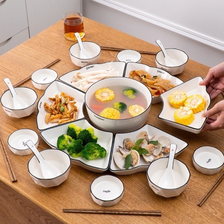 食器 陶磁器 北欧 食器セット お皿 皿 セットアップ 創造的 キッチン用品 カレー皿 パスタ皿 リム皿 リム 盛り皿 盛皿 深皿 器 大鉢 大皿 麺皿 ボウル おしゃれ 可愛い