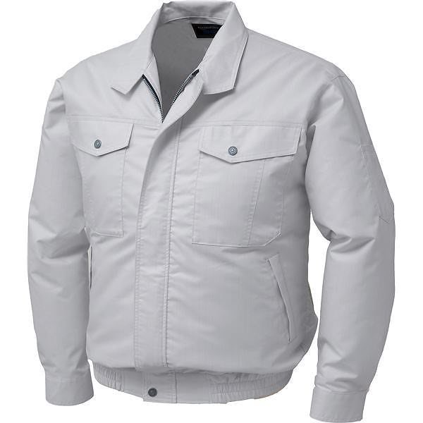 JIS T 8118 綿ポリ混紡制電空調服 リチウムバッテリーセット カラー：シルバー サイズ：2L