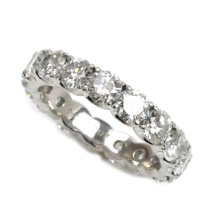 Pt950プラチナ フルエタニティ リング・指輪 ダイヤモンド3.07ct 8.5号 5.1g レディース 中古