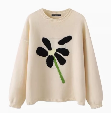 レディース トップス ニット セーター 長袖 ラウンドネック リブ かわいい 大人可愛い きれいめ シンプル カジュアル 上品 おしゃれ レトロ こなれ感 ガーリー ルーズ 個性的 クール モード系