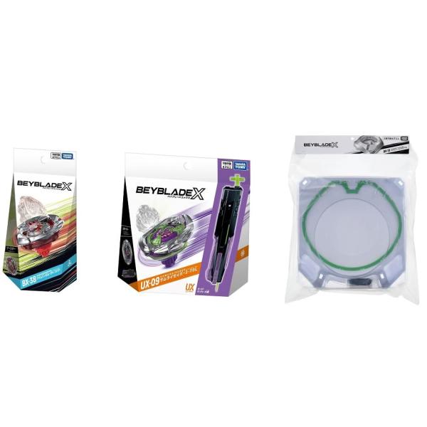 タカラトミー ベイブレードX BX-38 ブースター クリムゾンガルーダ4-70TP ＋ UX-09 スターター サムライセイバー2-70L ＋ BX-10 エクストリームスタジアム