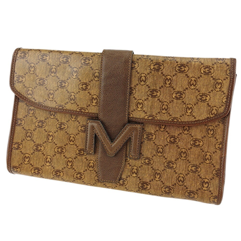 クラッチバッグ セカンドバッグ バッグ Mマーク レディース メンズ ベージュ ブラウン 中古