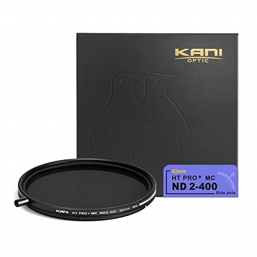 KANI 82mm 可変NDフィルター HT PRO+ MC ND2-400 減光効果最大8 2/3絞り分 着脱式調整用ノブ付 高濃度時X状ムラ抑制 低反射 撥水 撥油 防汚 ナノコーティング 809