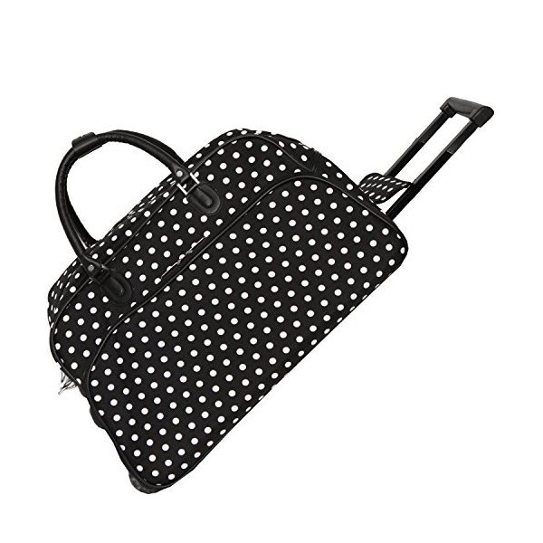 World Traveler 21-Inch Carry-On Rolling Duffel Bag， Black White Dot 並行輸入品 24,800円