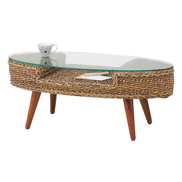 クラール オーバルテーブル ブラウン 幅105×奥行き45×高さ40cm NRT-415