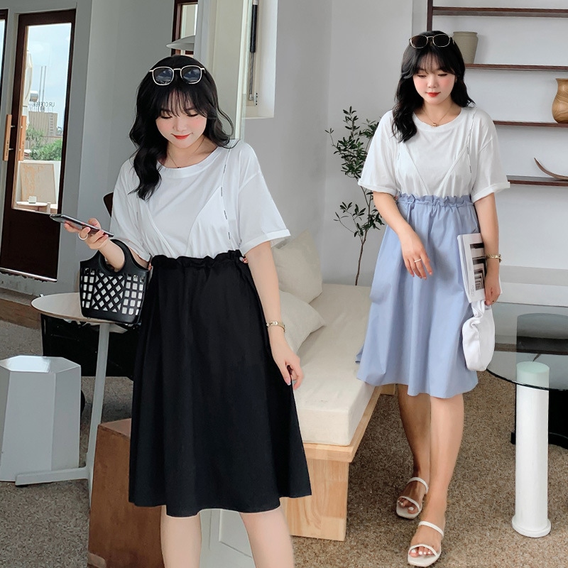 ワンピース 大きいサイズ 半袖 春夏 韓国 妊婦 マタニティ ゆったり きれいめ 3l 4xl 5l