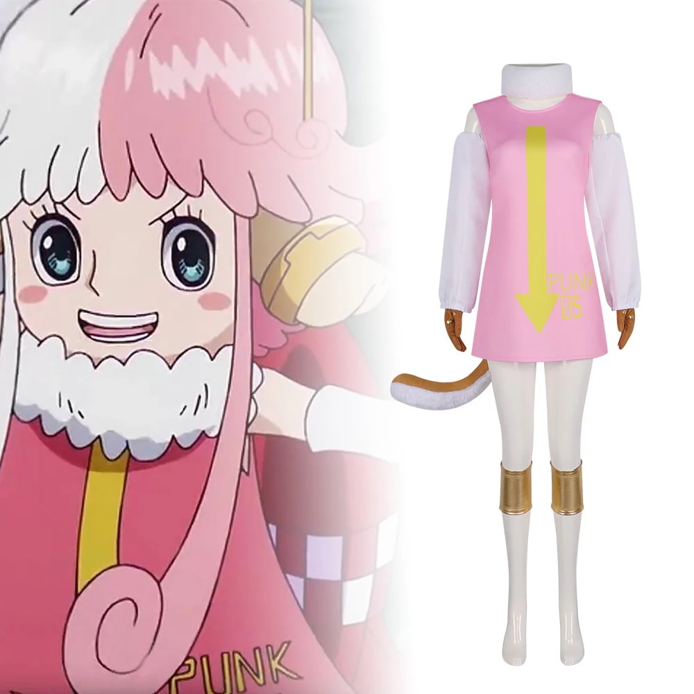 エッグヘッド　暴　アトラス Dr.ベガパンク 巨女 　ワンピース　コスプレ衣装　ステージ服　舞台衣装　コスチューム　変装　ワンピース ピンク色