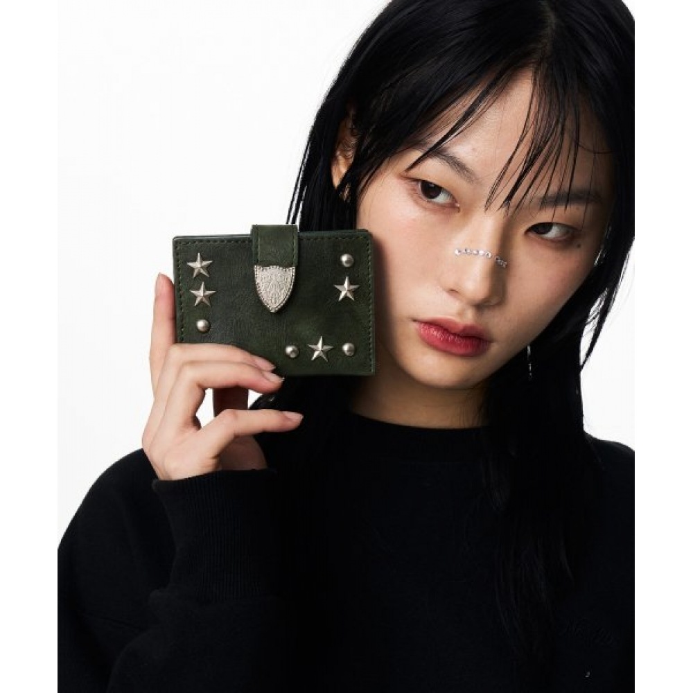 ILLIGO ウエスタンアコーディオンカードホルダーカーキ