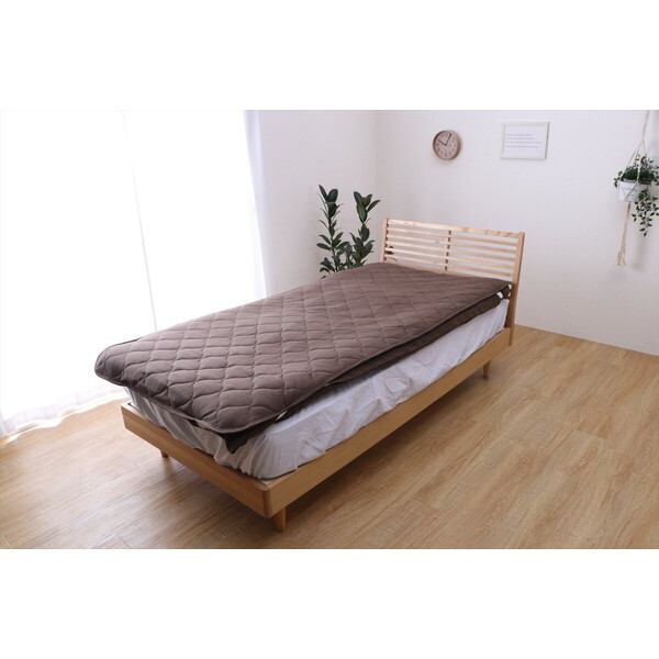 1192060060301 綿100% 洗える 天竺ニット おしゃれ 敷パッド シンプル 年間 新生活 天然素材 140×205cm ダブル ブラウン メーカー直送